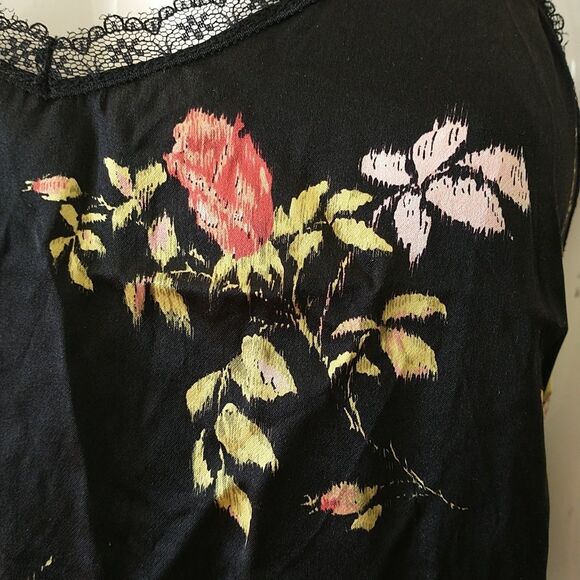 R13 Lace Back Slip Dress XS Black Pink Floral 100%Silk Lace Up Adjustable Strap - Picture 4 of 13